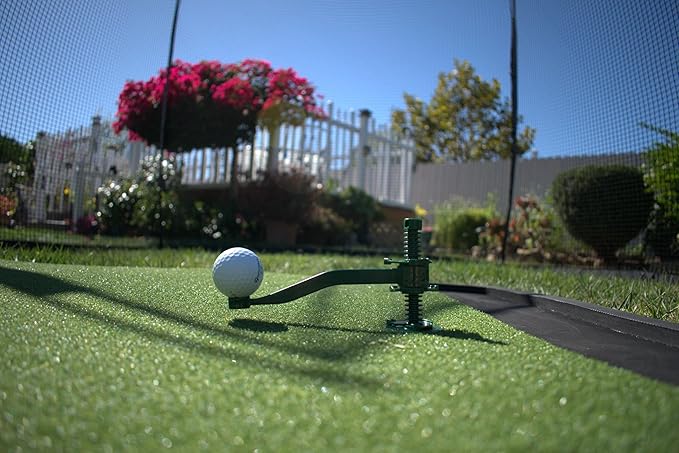 Golf Tee for Mat, Rotating Golf Tee, Adjustable Height with Flexible Arm for Driving Range, Backyard, Garage. Indoor-Outdoor. Made in USA