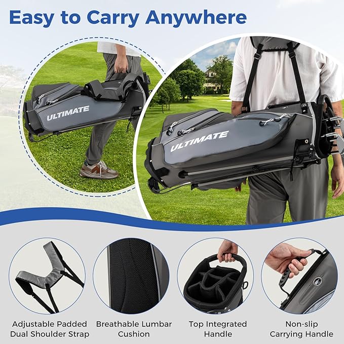 ULTIMATE Left Handed Golf Clubs for Men, 10pcs Men's Complete Golf Club Set Includes 460cc #1 Driver, #3 Fairway Wood, #4 Hybrid, #6/#7/#8/#9/#P Irons, Putter