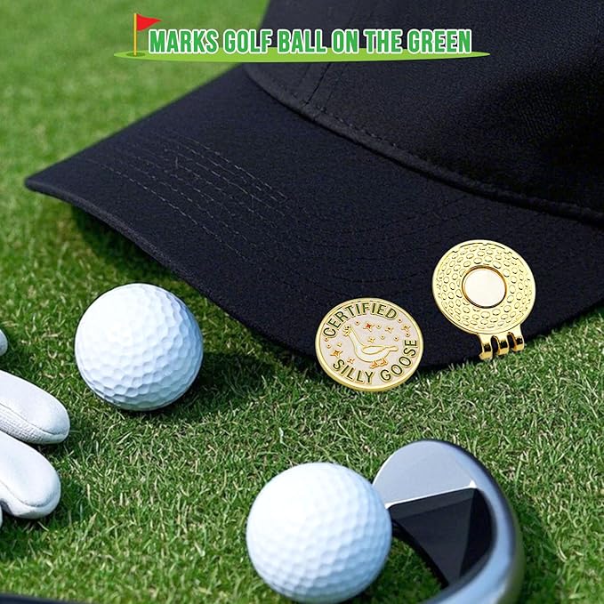 Funny Certified Goose Golf Ball Marker, Unique Magnetic Hat Clip for Golfers, Cool Golf Accessories for Men Women Golf Lovers