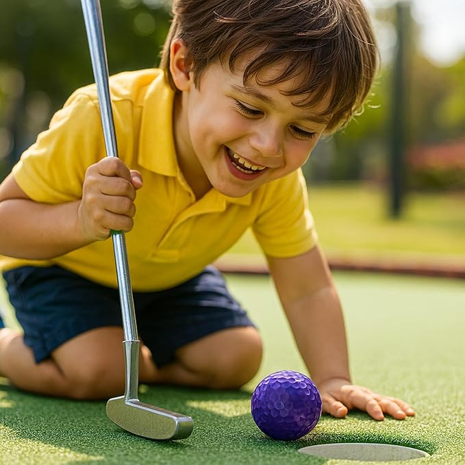 Thorza Colored Golf Balls - Multicolored Set of 6, 12, 24 for Kids Mini Golf, Putting Practice and Children Training