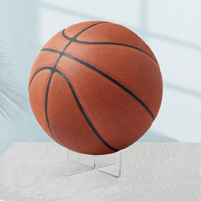 Basketball Stand, 3-Pack Acrylic Ball Stand for Display, Clear Storage Holder for Football Basketball Soccer Volleyball Rugby