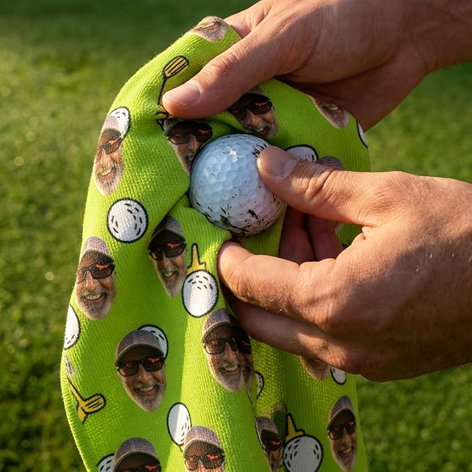 Custom Golf Towel Personalized Funny Golf Towels with Name Text Photo Golf Gifts for Men Women Dad Husband Golfer