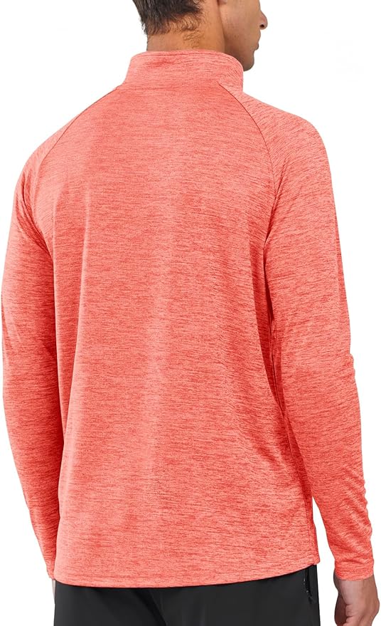 NORTHYARD Quarter Zip Pullover Men Running Shirt Long Sleeve Moisture Wicking Quick Dry Athletic Workout Shirts