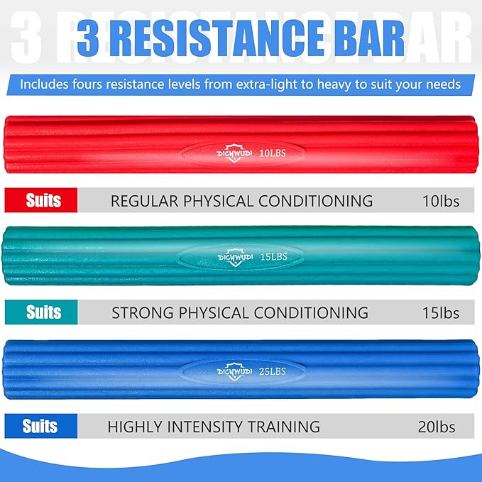 Flex Therapy Bar and Grip Strength Trainers set, Physical Therapy & Resistance Bar for Golfers Elbow, Tendinitis, Wrist,Forearms Pain, Improve Grip Strength and Relieve Pain