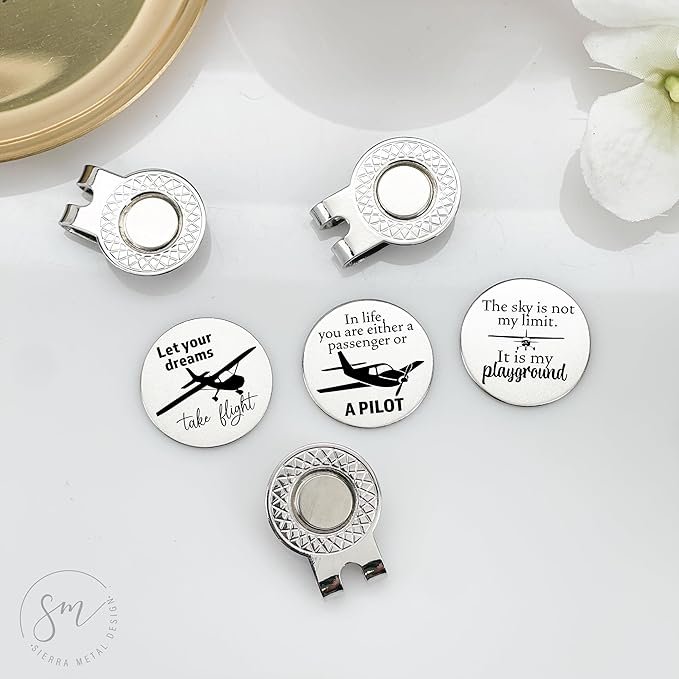 Plane Golf Ball Markers Set of 3 – Either A Passenger Or Pilot, Take Flight, Sky My Playground-Golf Ball Markers Valentines Day Christmas Birthday Love Golf FBA-PLANE-3-GOLF