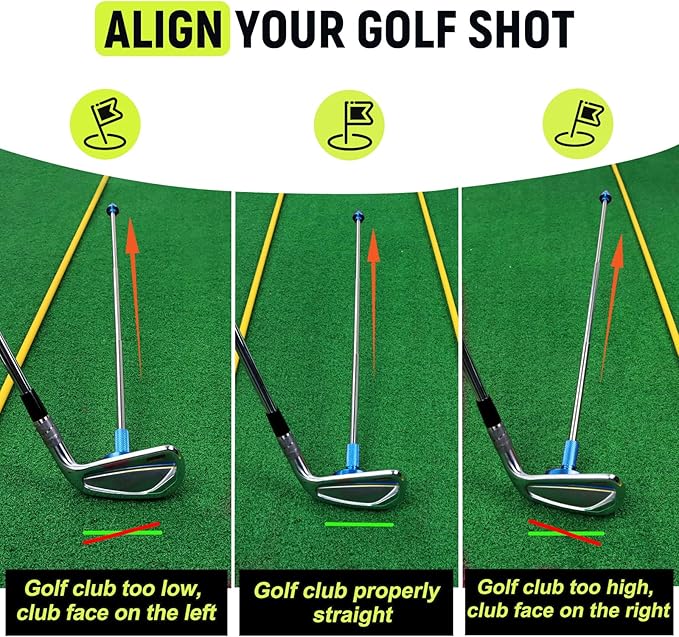 THE GOLFER STORE Golf Alignment Rods, Golf Club Alignment Stick Corrector Magnetic Golf Swing Trainer Aid Help Visualize and Align Your Golf Shot Length Adjustments