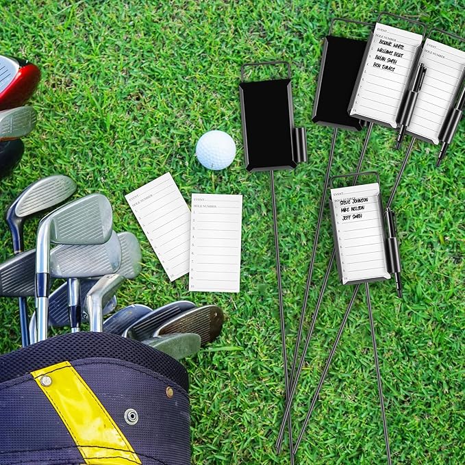 Shappy Golf Metal Proximity Marker with Black Markers and 1 Pcs (50 Sheets) Cards for Golf Marking