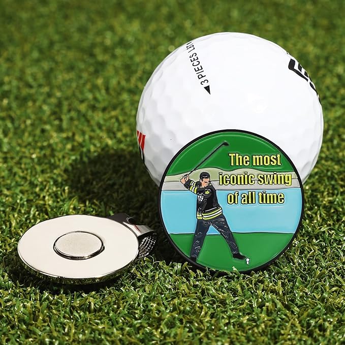 Enamel Golf Ball Marker with Magnetic Hat Clip - Funny Golf Accessories - Great Gift for Golf Lovers