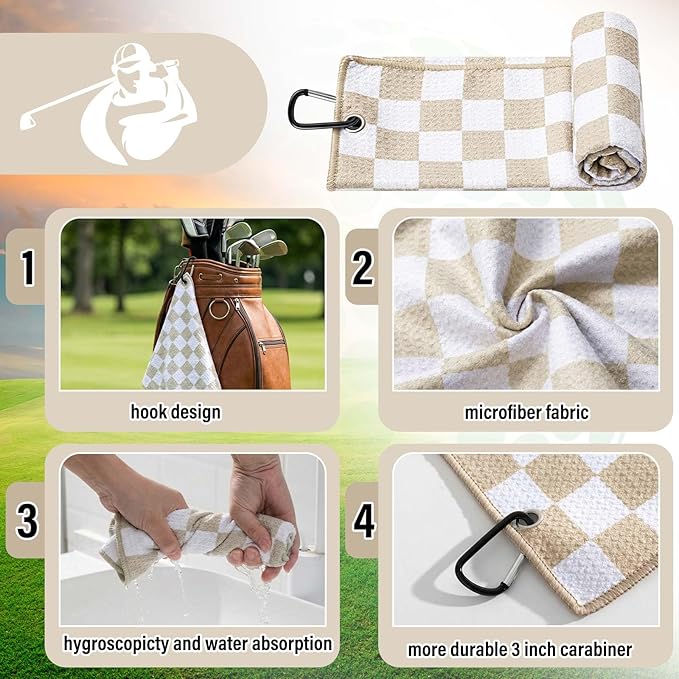 Liliful 12 Pcs Golf Accessories Kit, Include Golf Ball Bag with Hook Towel Tees Magnetic Ball Marker Divot Tool Cleaner Brush for Women Man Gifts
