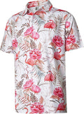 zeetoo Men's Polo Shirts Hawaiian Golf Polos Shirts Short Sleeve Performance Moisture Wicking Mens Golf Shirts