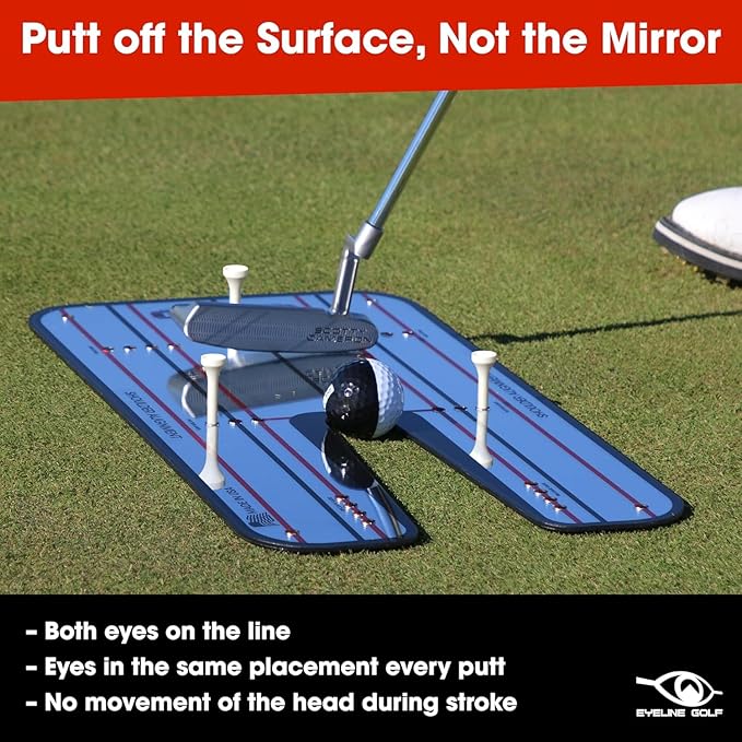 Genuine EyeLine Golf Alignment Putting Mirror - Top Training Aid on The PGA Tour - See Rapid Improvement - Helps Beginner, Junior, and Scratch Golfers