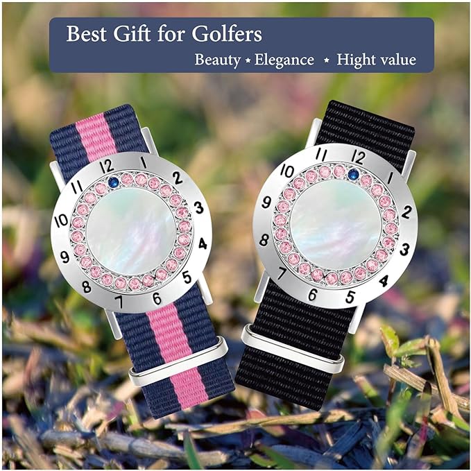 Golf Ball Marker with Golf Stroke Counter Bracelet, Pearl Crystal Ball Marker, Golf Accessories, Golf Gifts, Golf Counters for Women