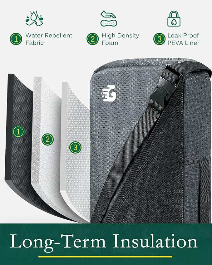 Golf Cooler Bag with Ice Packs - Golf Gifts for Men Fits in Golf Bags Golf Accessories Fathers Day Dad Gifts from Daughter Son Wife - Keeps 6 Beer Cans or 2 Wine Bottles Cold for Hours