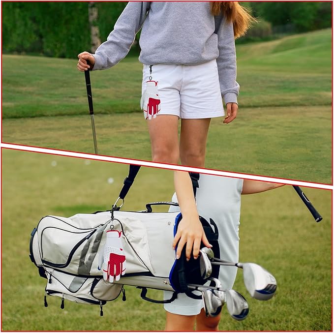 2 Pcs Golf Gloves Stretcher Support Frame Golf Gloves Stretcher Holder Hanger Keeper Dryer Shaper Tool Plastic Keeper Support Rack Holder Dryer Hanger Frame with Hanging Hook for Men Women Golfer