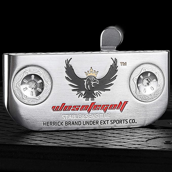 Golf Club Putter,Men Right Hand Golf Club,with Black Red HeadCovers PU Grip CNC Steel Mallet Professional
