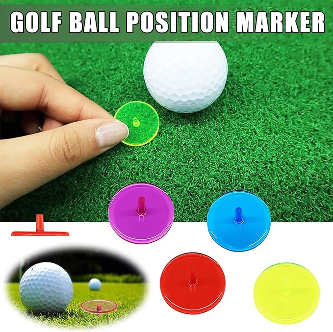 Golf Ball Markers Bulk 50/100/150 Pcs Position Marker Multicolor Transparent Plastic 25mm Flat Round Golf Mark Accessories