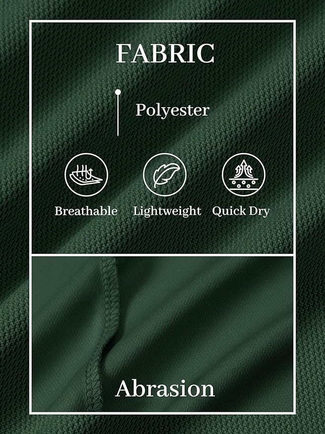 TACVASEN Mens Polo Shirts Short Sleeve Dry Fit Performance Breathable Golf Shirt with Collar Tennis Casual Business Work