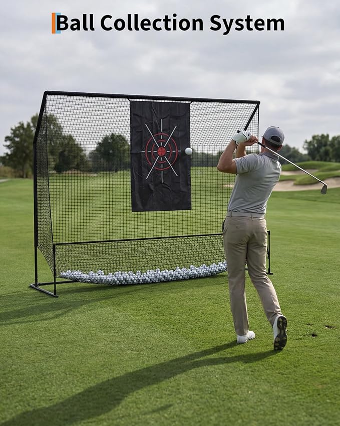 Golf Hitting Nets 10x7.5FT for Driving Real Balls, Indoor & Outdoor Golf Practice Chipping Nets Heavy Duty Swing Training Netting with Targets Cloth and Carrying Bag, for Backyard Home Garage