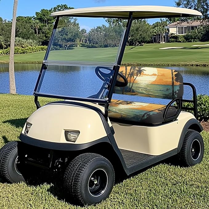 Fashion Print Golf Cart Seat Covers 2 Passenger Golf Cart Backrest Cover Golf Cart Seat Towel Gift for Friends