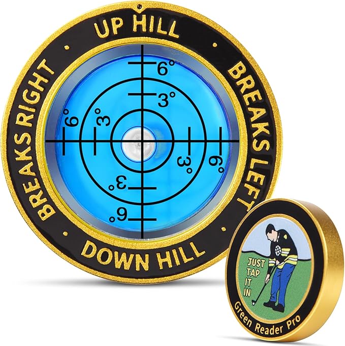 High Precision Golf Green Reader Funny Ball Marker Golf Putt Training Aid Bubble Level Golf Accessories Gifts for Men Women