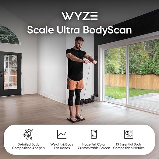 Wyze Scale Ultra BodyScan Smart Scale with Handle – Wi-Fi & Bluetooth Body Composition Scale for Weight, BMI, Body Fat, Muscle Mass, and Segmental Measurement, White