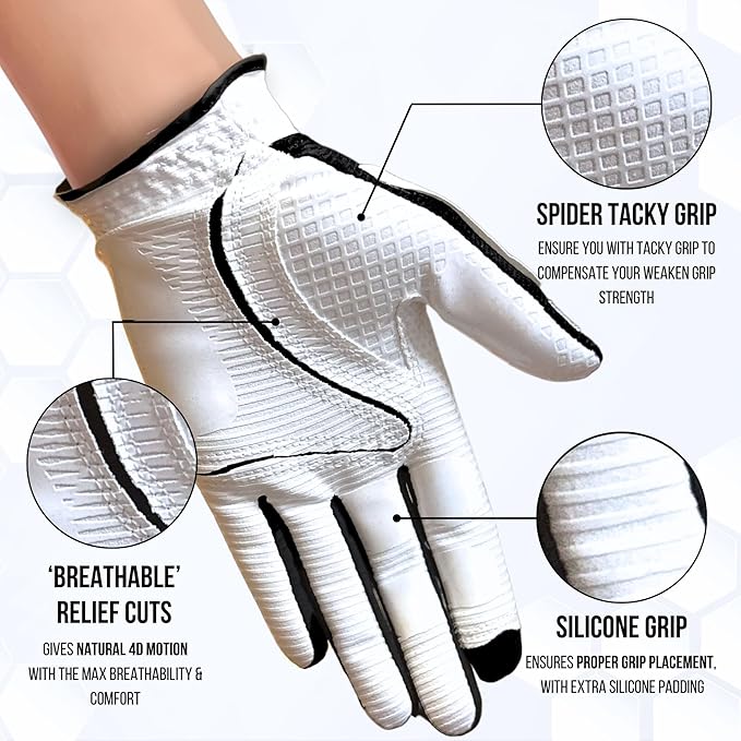 Copper Tech Ladies Golf Gloves Women Right Handed Golfer or Left Handed Golfer 2 Pack | Copper Compression Joint Support with Flexible & Comfortable Fit | AAA Leather & Silicone Tacky Pad