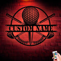 Custom Golfing Golf Player Metal Sign, Personalized Wall Art with LED Lights, Unique Home Decor Gift for Golf Lovers, Hanging Decor for Garage, Man Cave, or Home Office