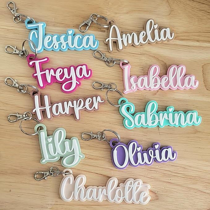 Custom Keychain, Personalized Backpack Keyring, Luggage Tag, Waterbottle Name Tag, Party Favors, Bridal Gift