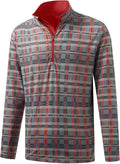 M MAELREG Quarter Zip Golf Pullover Men Dry Fit Long Sleeve Performance Wicking 1/4 Zip Full Print Pullover Mens Sweatshirt