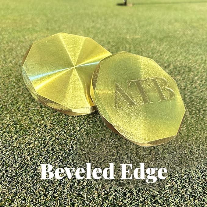 Personalized Golf Ball Marker Set of 2 - Solid Brass & Copper Golf Accessories for Men - Golf Gifts for Men & Golf Ball Marker - Unique Golf Gifts