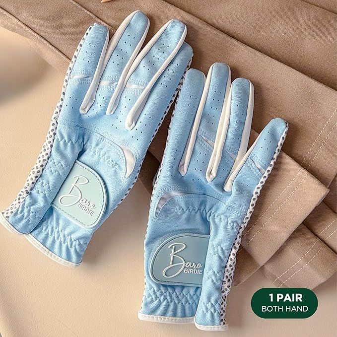 Golf Gloves Both Hands Women's 1 Pair Lightweight Non-Slip Silicone Extra Grip All Weather Girls Ladies Sports Tennis
