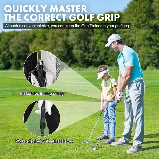Golf Grip Trainer Golf Practice Tool, Easy To Carry to the Practice Area, Golf Swing Trainer Ensure the Right Grip Every Time, Golf Grip Training Aid, Golf Accessories Improve Your Swing Rhythm