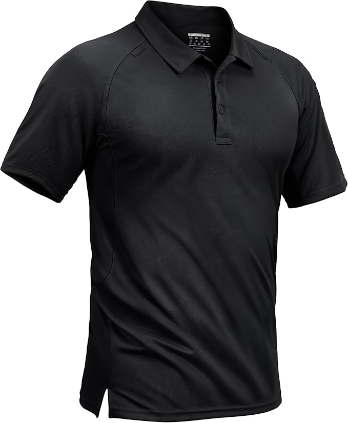 TACVASEN Men's Polo Shirts Short Sleeve Golf Polos Dry Fit UPF 50+ Performance Tactical Collared Hiking Shirt