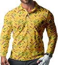 Men's Long Sleeve Golf Shirt Quick Dry 3 Button Work Fishing Outdoor Casual Collar Shirt