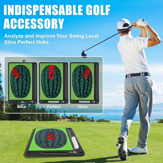 Golf Mat Pro Premium Swing Training Mat for Analyzing Swing Path and Ball Impact, Replaceable Golf Practice Mats for Indoor Outdoor Hitting Training, Gifts for Men