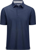 MAGCOMSEN Men's Polo Shirts Short Sleeve Cotton Pique 3 Button Classic Fit Casual T-Shirt Performance Golf Shirts