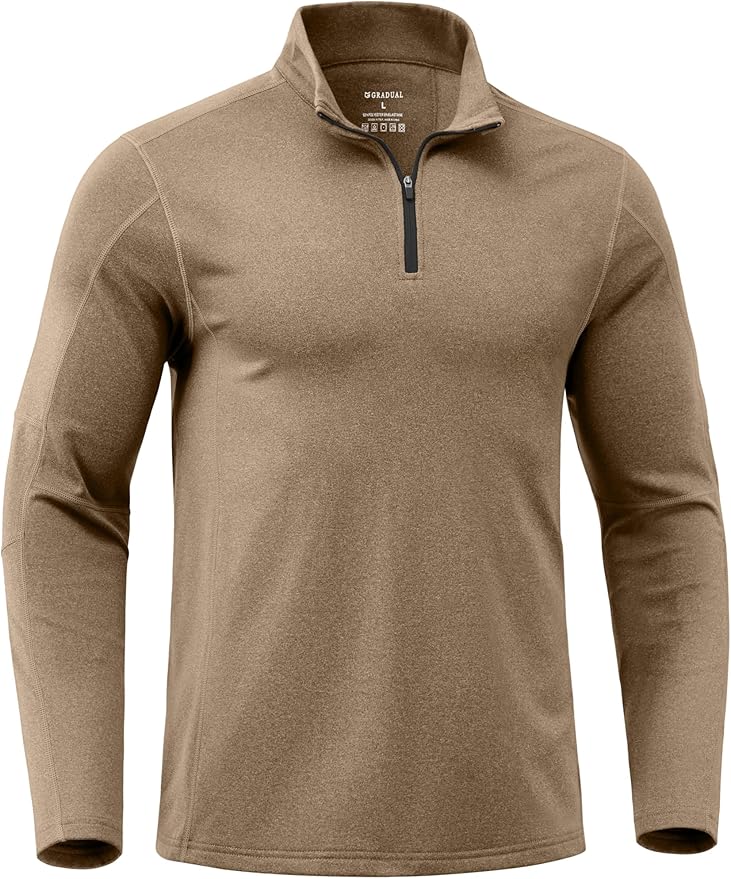 G Gradual Quarter Zip Pullover for Men Fleece Lined Sweatshirt Long Sleeve Winter Golf Shirt Mock Neck Polo Running Sweater