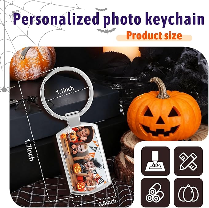 Personalized Custom Keychain with Picture - Double Sided Engraving Photo Text Customized Key Chains for Men Boyfriend