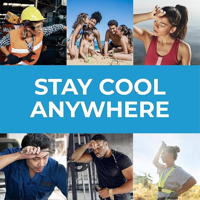 SHAKEitCOOL Original Cooling Towel – Be Cool in Style - Heat Relief, Soft, Lightweight, Sun Protection, Easy Clean - Perfect for Biking, Running, Yoga, Gym, Gardening - Green Scale