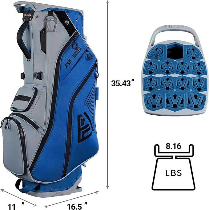 ASK ECHO ST-Lock Mecha 14 Way Dividers Quiet Hybrid Stand Bag for Men & Women