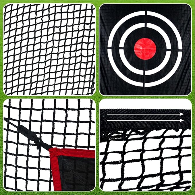 Gagalileo Golf Net for Garage Door with Mat: 10X8FT Roll-Up Design Quick Setup for Backyard & Basement Training Ideal for Beginners & Advanced Golfers