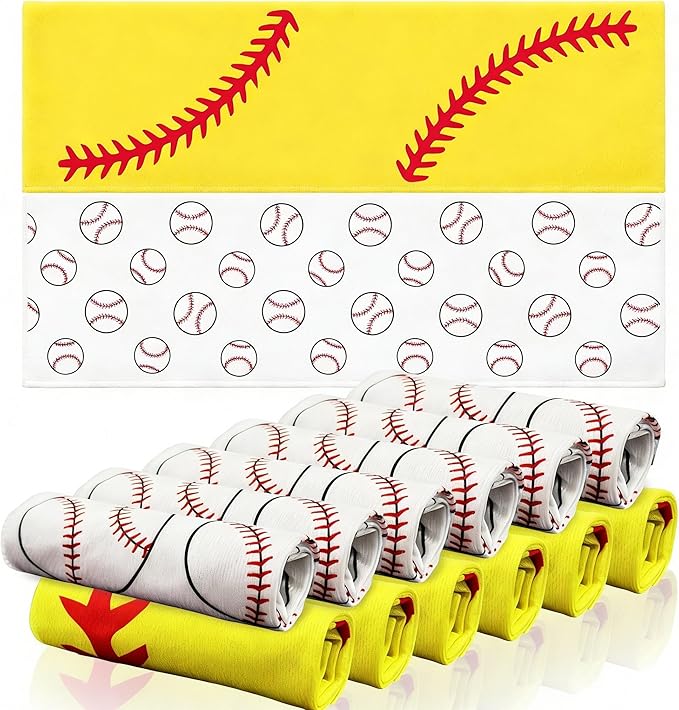 OPSO Softball Baseball Cooling Towel Set, 40 x 12 inches, 12 Pack, Microfiber Sports Towels for Baseball, Soccer, Golf LCE Towel Microfiber Sports Towels for Player