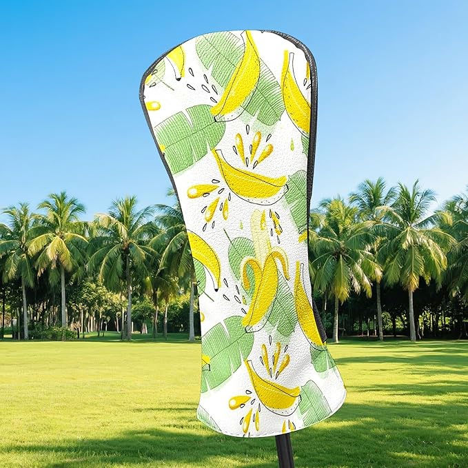 Premium Leather Golf Club Headcovers,Mango Pattern Fits Driver Hybrid Fairway 3/5 Wood,with Scratch-Resistant Lining, Gift for Men and Women
