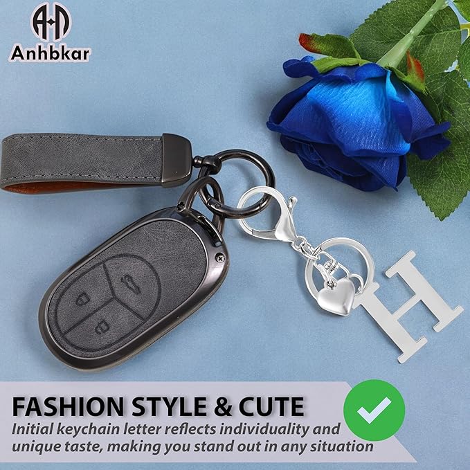 Metal Heart Alphabet Keychain for Women, Girls - Cute Initial Letter Accessories for Purse, Bag Charms and Backpack