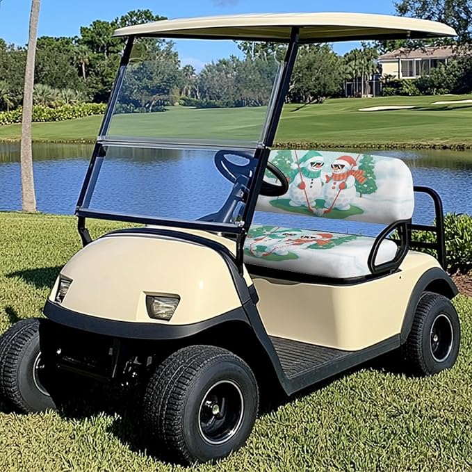 Fashion Print Golf Cart Seat Covers 2 Passenger Golf Cart Backrest Cover Golf Cart Seat Towel Gift for Friends