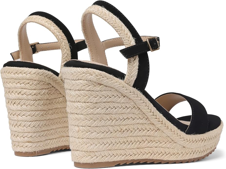 mikarka Women's Espadrille Wedge Sandals: Ankle Strap Platform Open Toe Wedges - Stylish High Heel Dressy Summer Wedges for Women, Inspired by Espadrilles