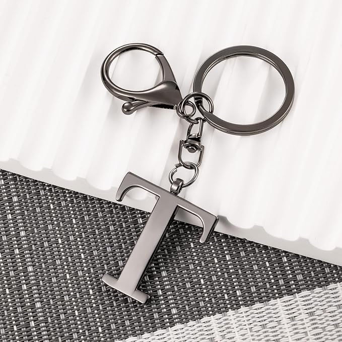 LAXPICOL Gold Letter A-Z Keychain for Women Bag Charms Purse Charms For Handbags Metal Alphabet Initial Letter Keychain