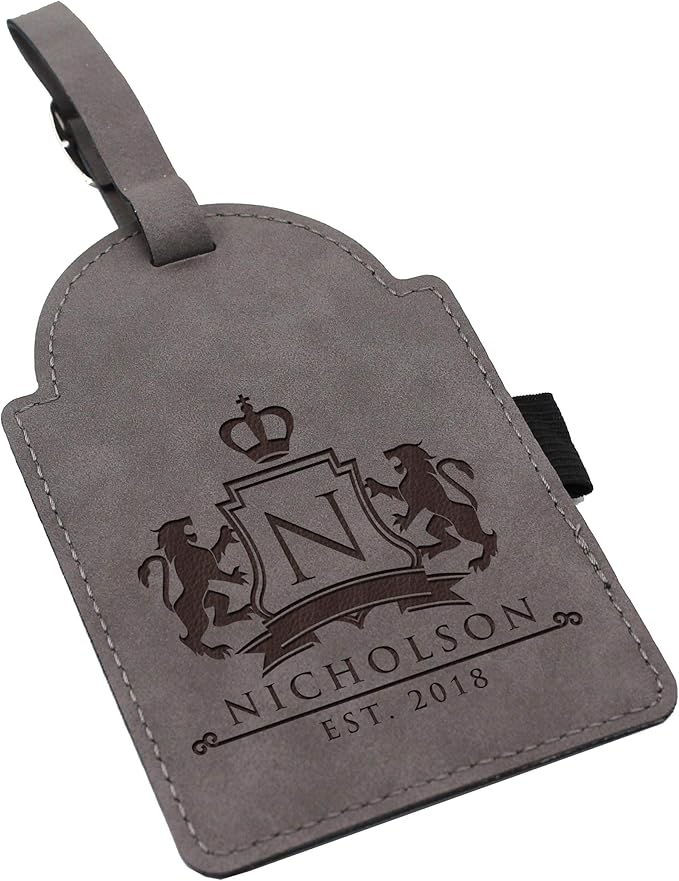 Custom Engraved Golf Luggage and Bag Tag - Customized Golfing Accessories Gift for Golfer, Mom, Dad, Him, Her (Gray)