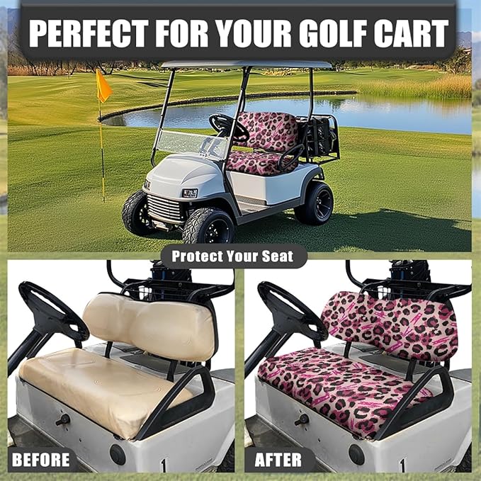 Fashion Print Golf Cart Seat Covers 2 Passenger Golf Cart Backrest Cover Golf Cart Seat Towel Gift for Friends