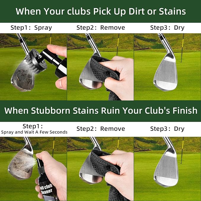 Golf Club Care Kit - Clean, Polish and Restore Irons, Drivers, Putters -Remove Rust, Scratches & Restore Tackiness